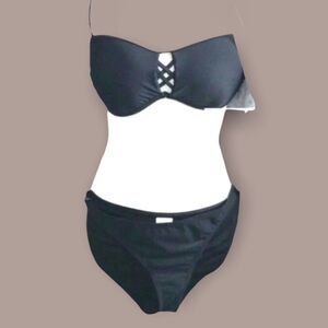 Antigua Strappy Black Bikini Swimsuit Swim Size XL New W Tags